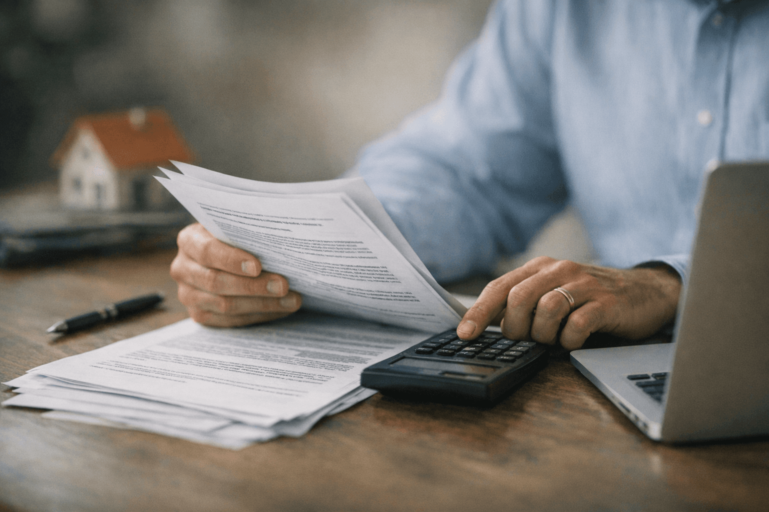 Person reviewing flood insurance documents